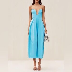 Cult Gaia Strapless Blue Dress